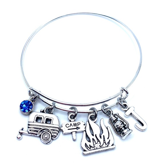 Camp Bracelet Bangle Camping Charms RV May Be Personalized - Picture 5 of 6